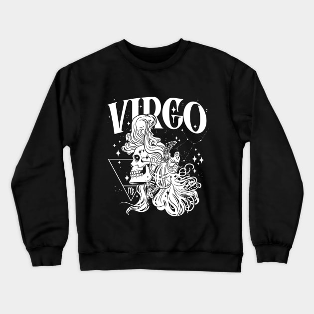 VIRGO Green Forest Witch Shirt Skull constellation Crewneck Sweatshirt by Juandamurai